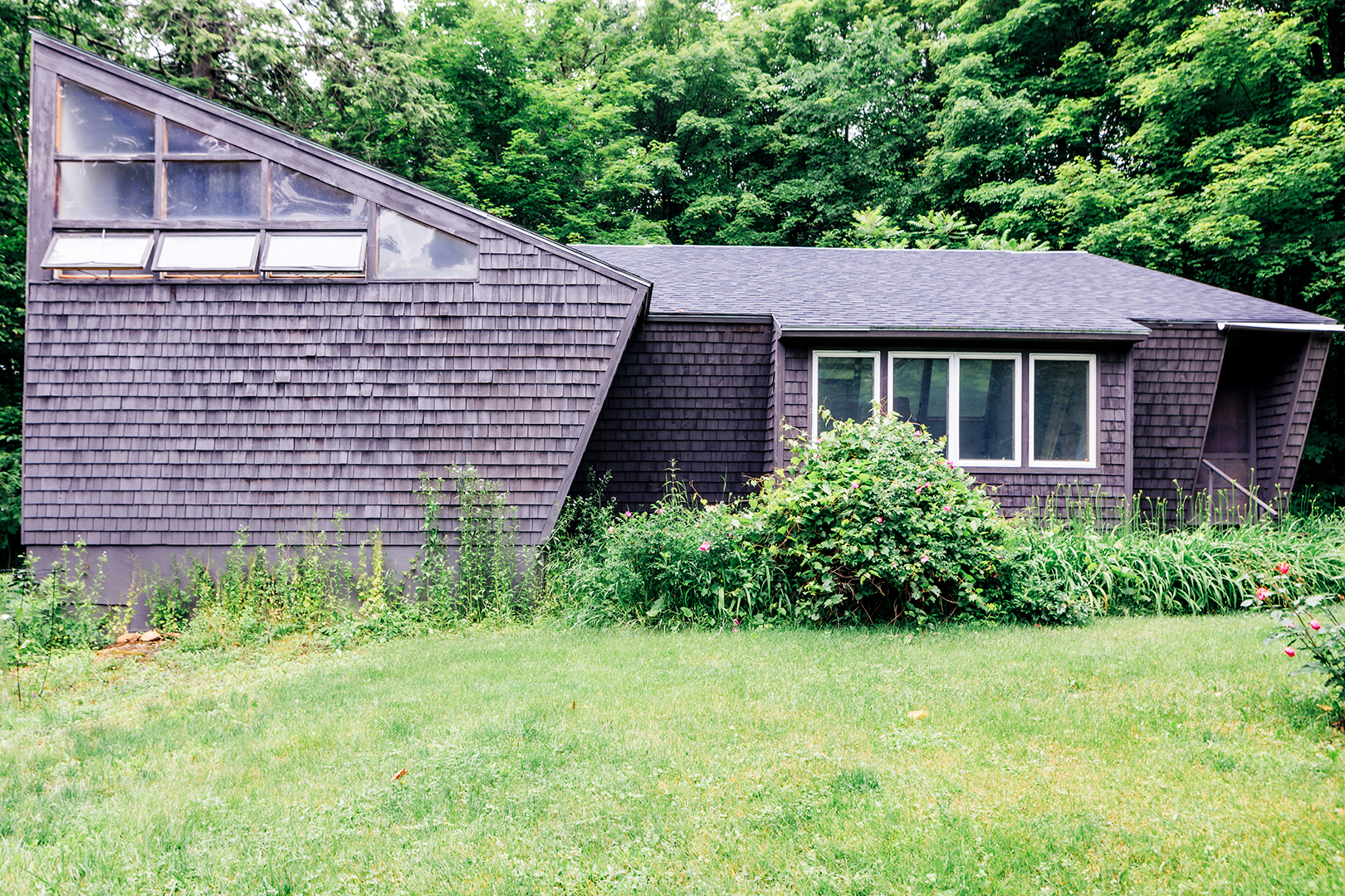 black shingled house