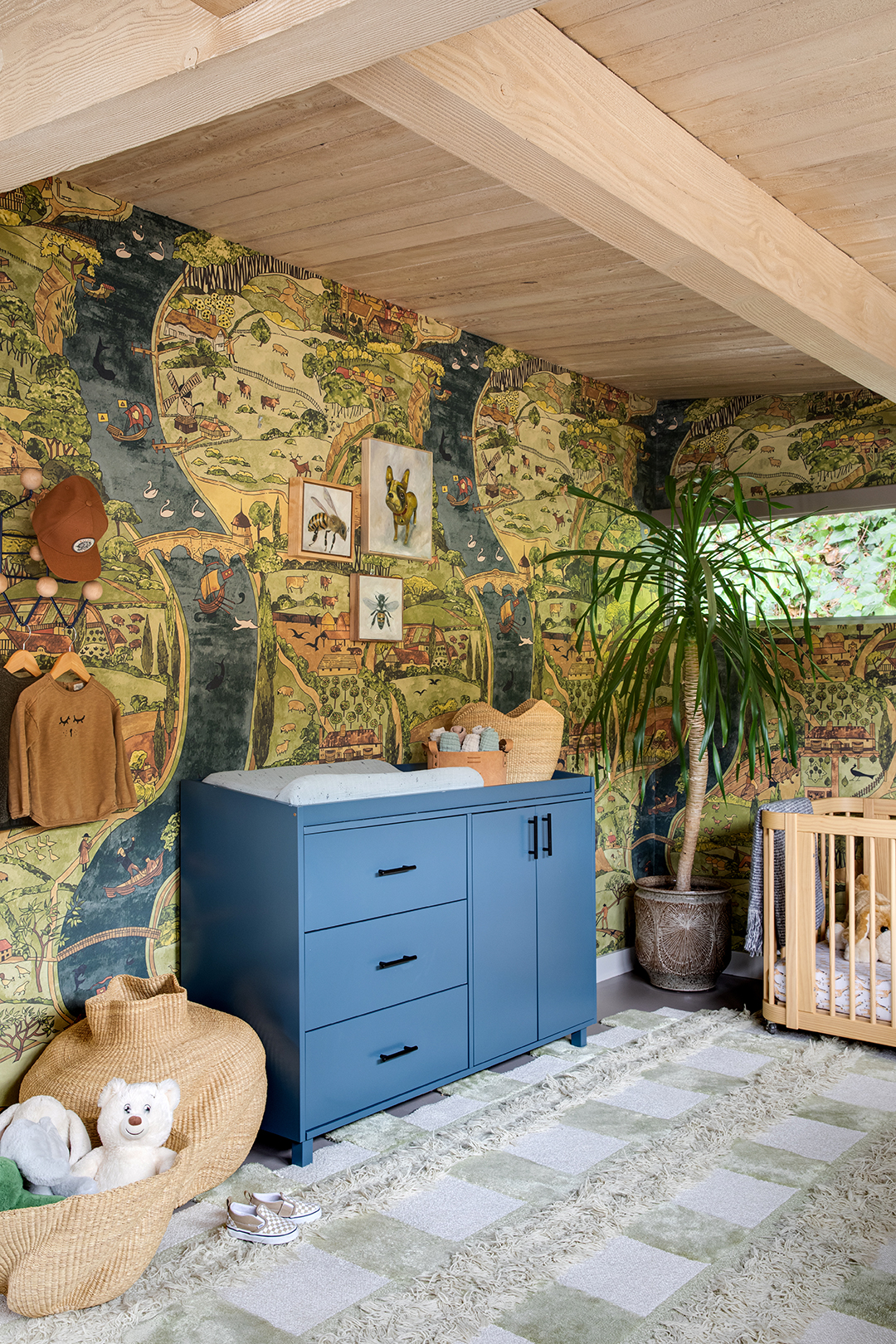 nursery with illustration wallpaper