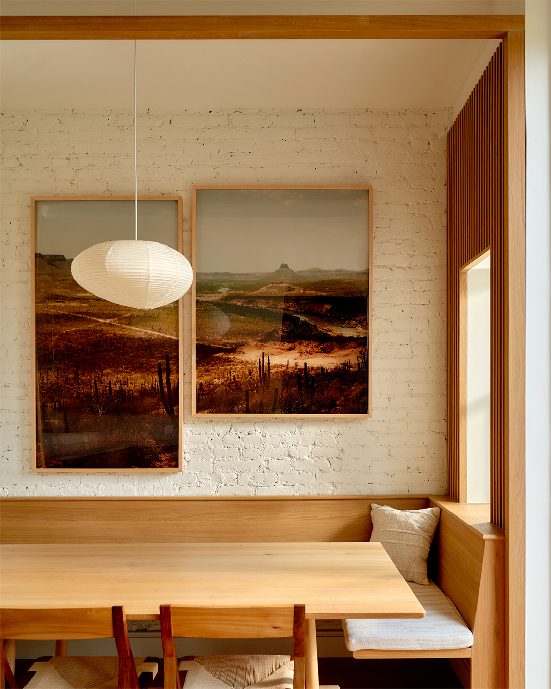 desert artwork in dining nook