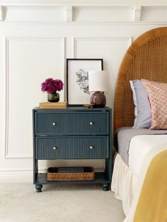 fluted blue-green nightstand