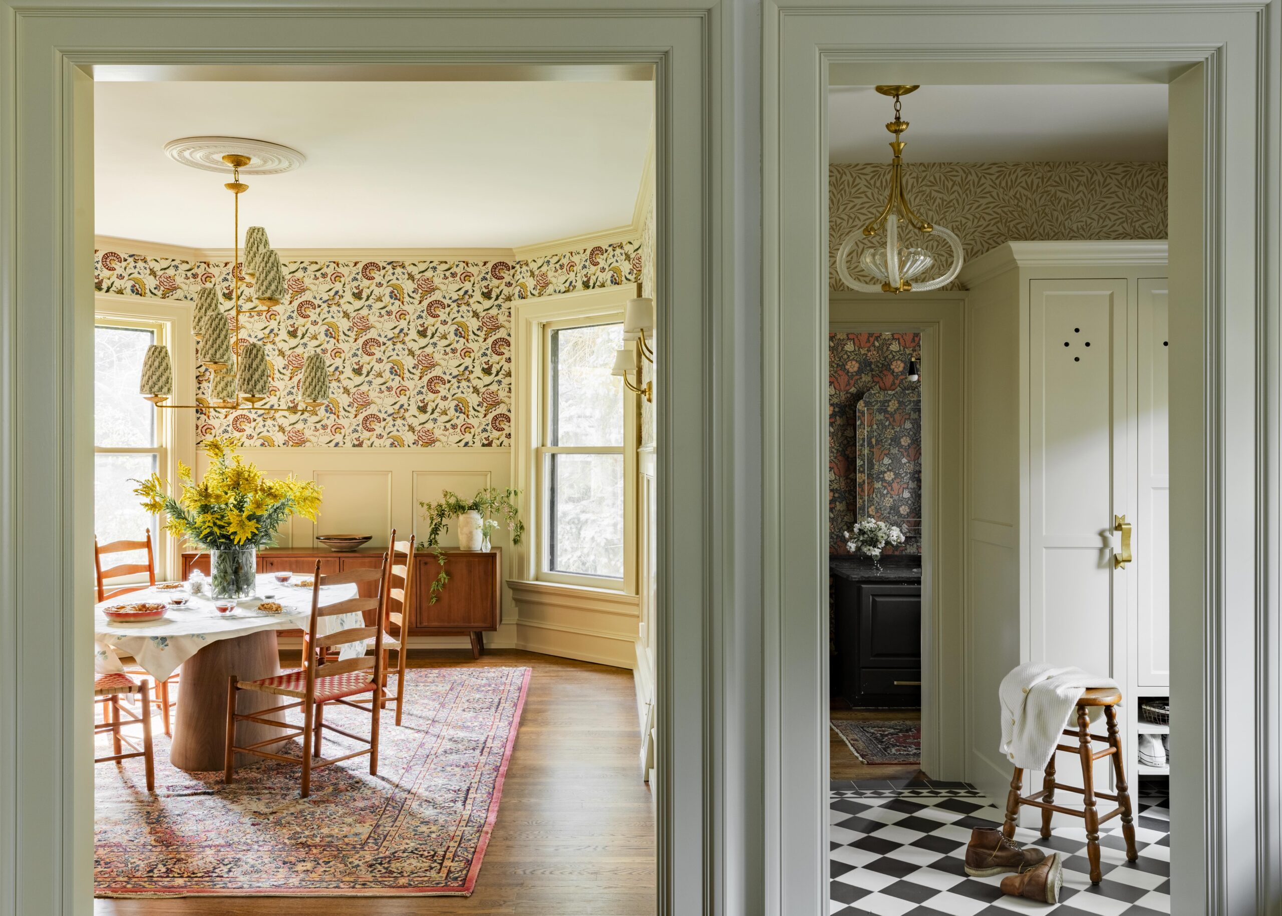 view into dining and mudroom