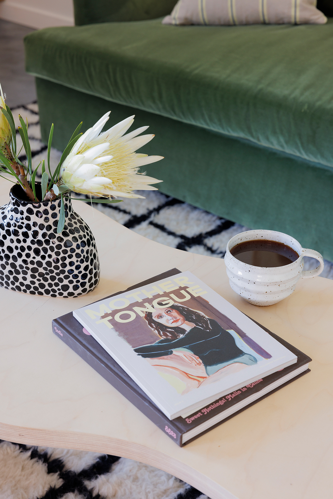 books on coffee table