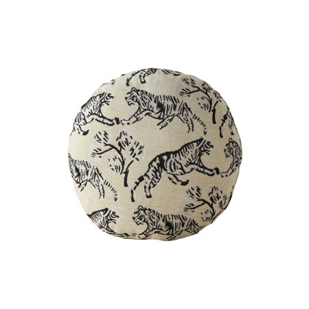  tiger round pillow by sarah sherman samuel