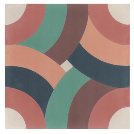  swirl tile with coral tones