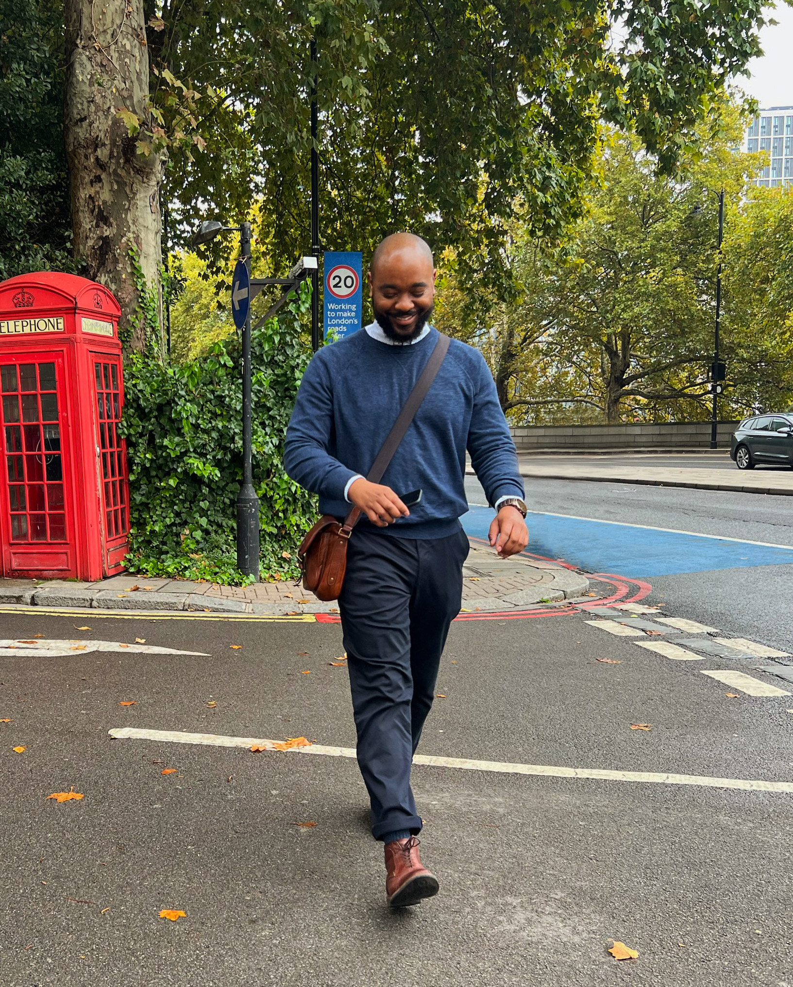 man walking on street