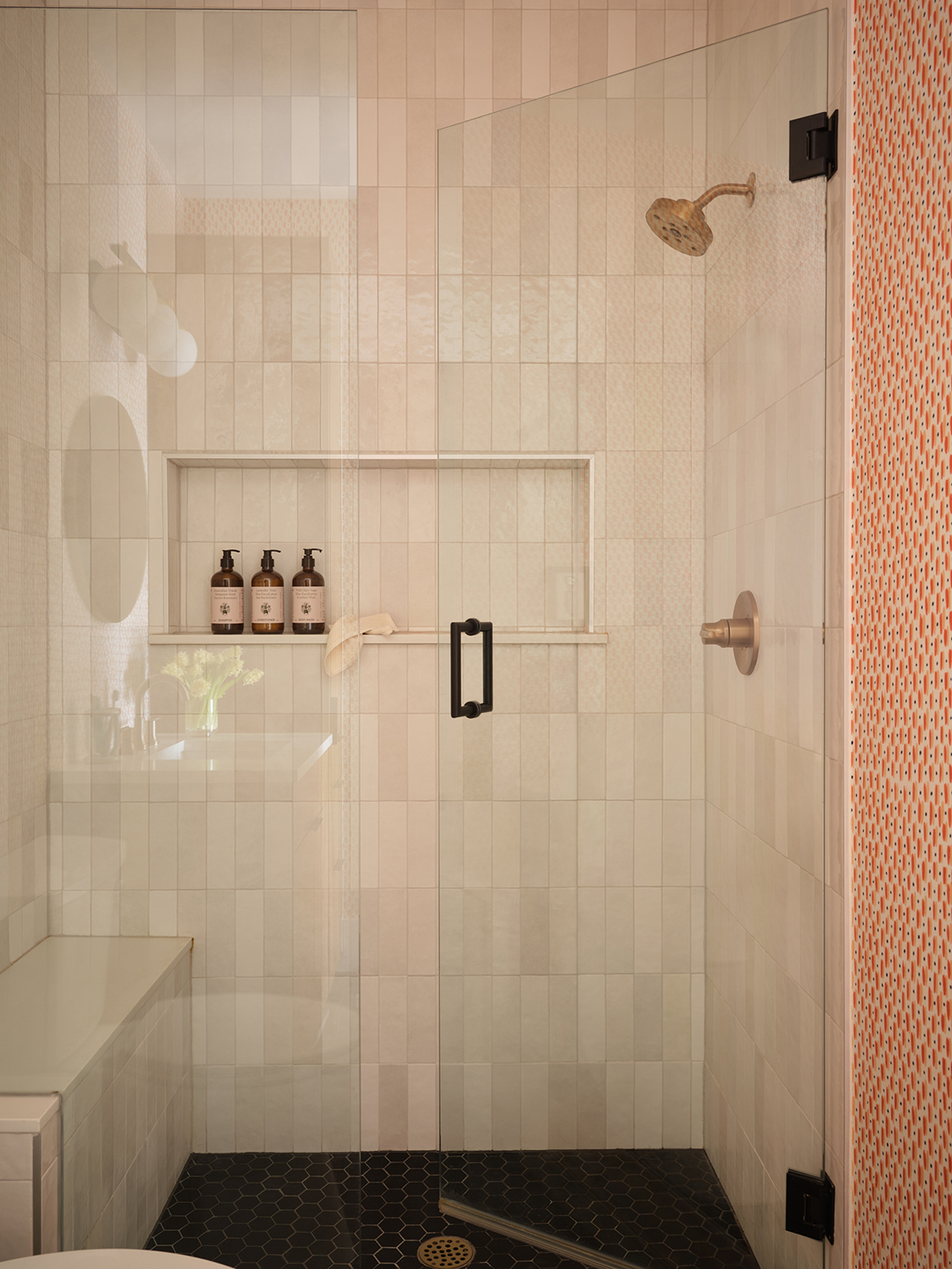 beige shower tile