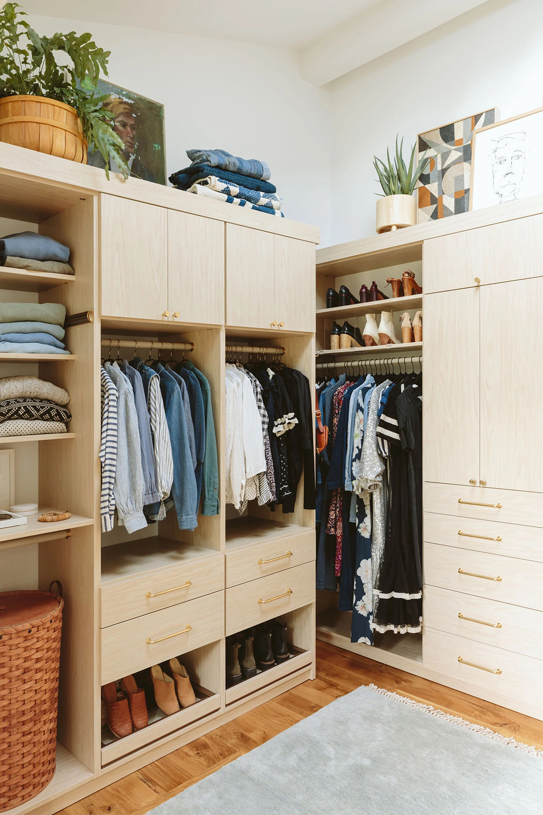 blond wood closet