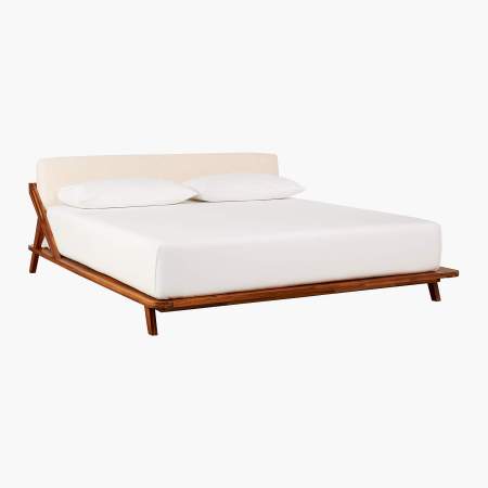  white and wood bed