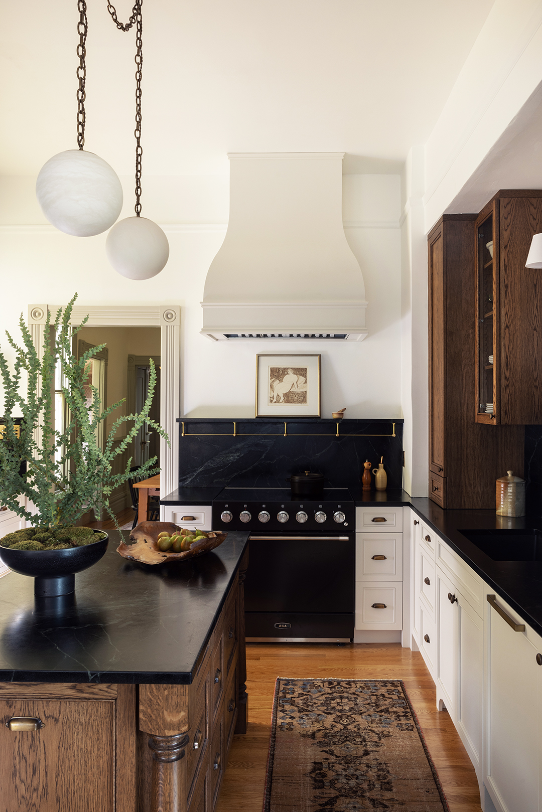 white and wood kitchen cabinets