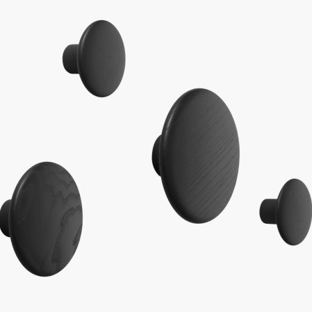  black wall hooks that look like dots