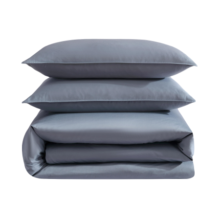  Product shot of dusty blue duvet cover set.