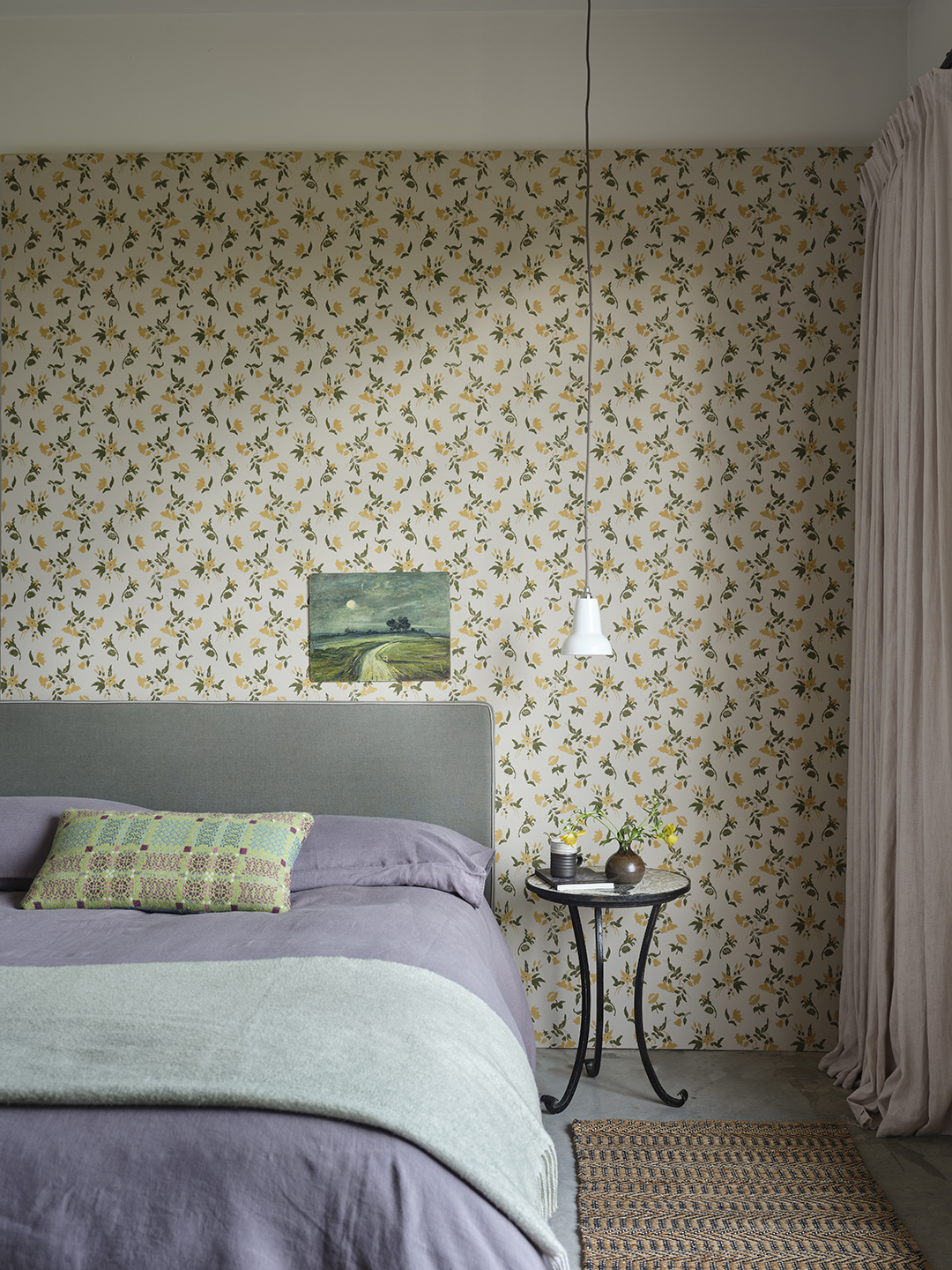 green floral bedroom