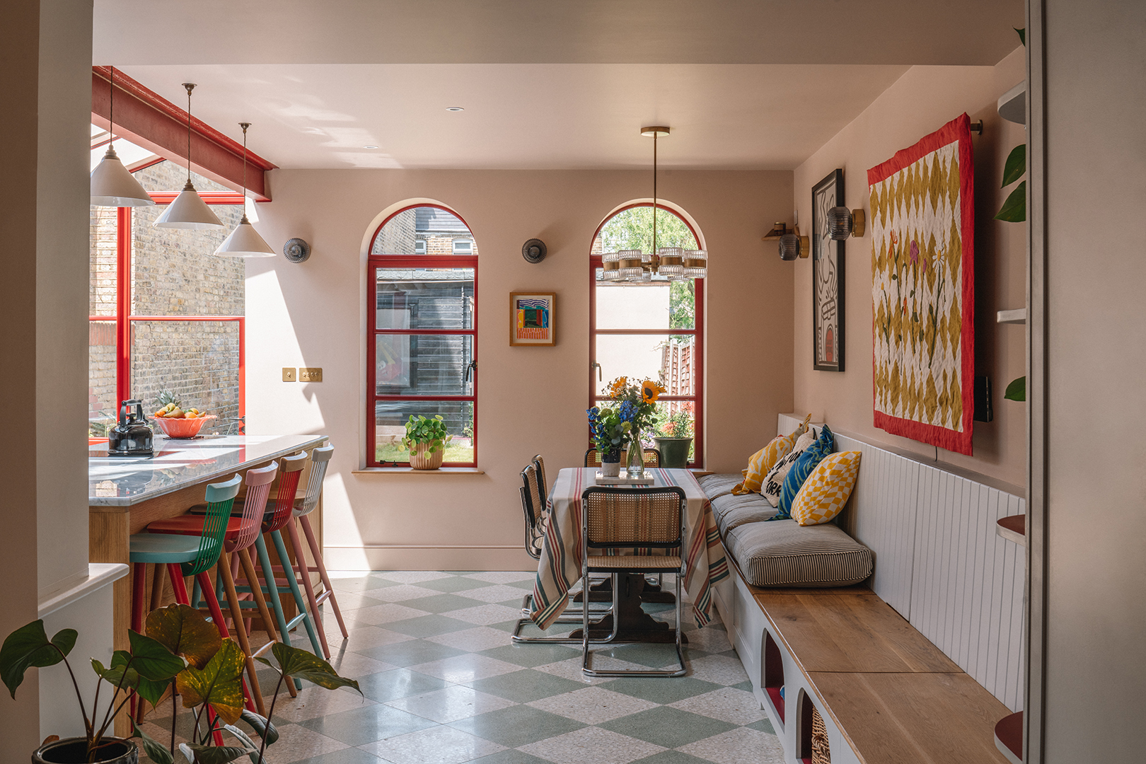 kitchen with dining bench