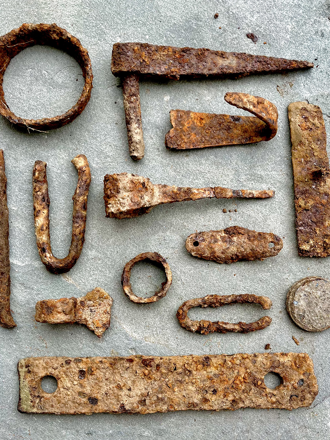 old metal utensils and pieces