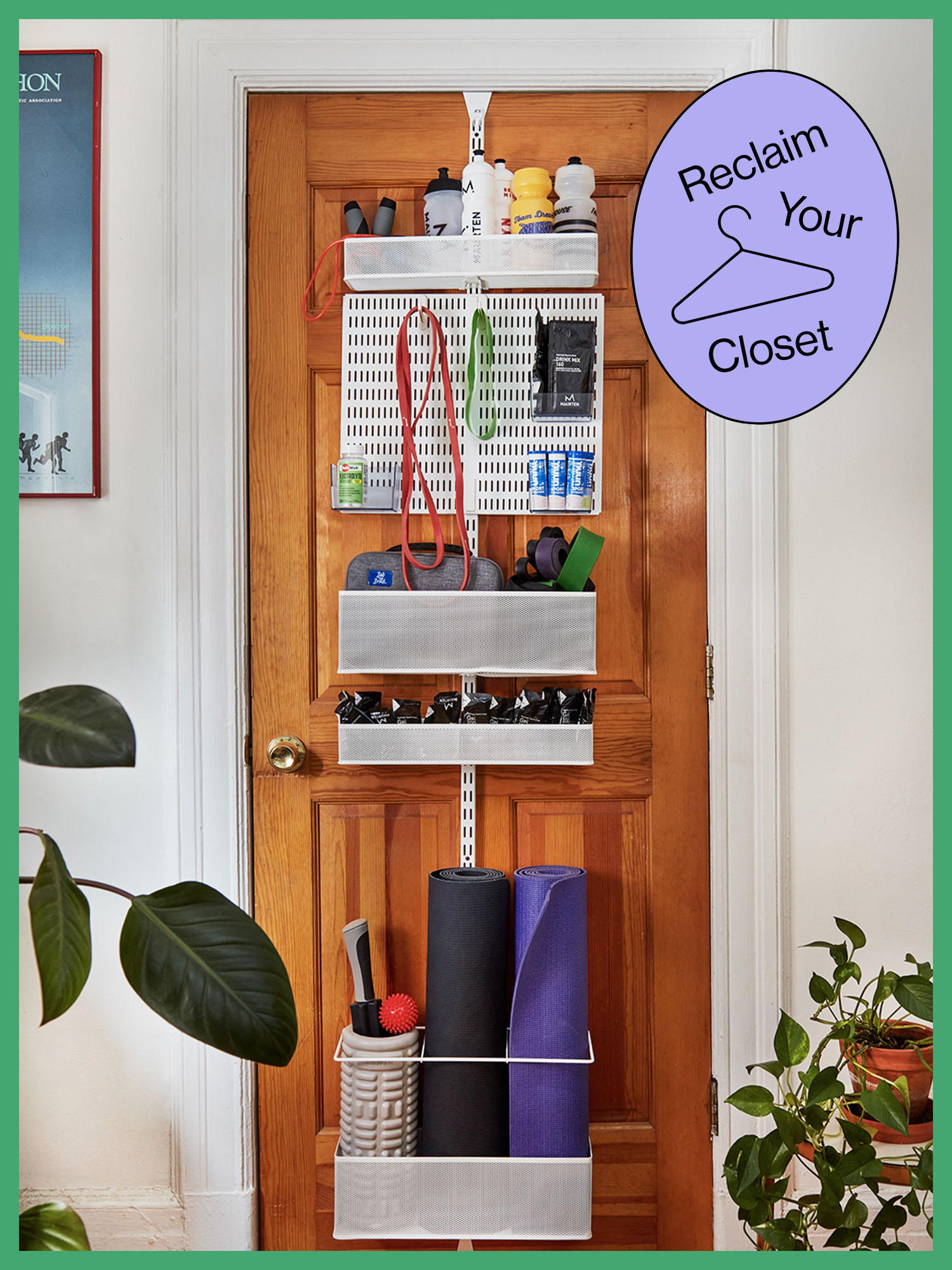I Use This Craft Organizer To Store Yoga Mats and Water Bottles