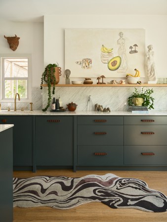 green kitchen cabinets