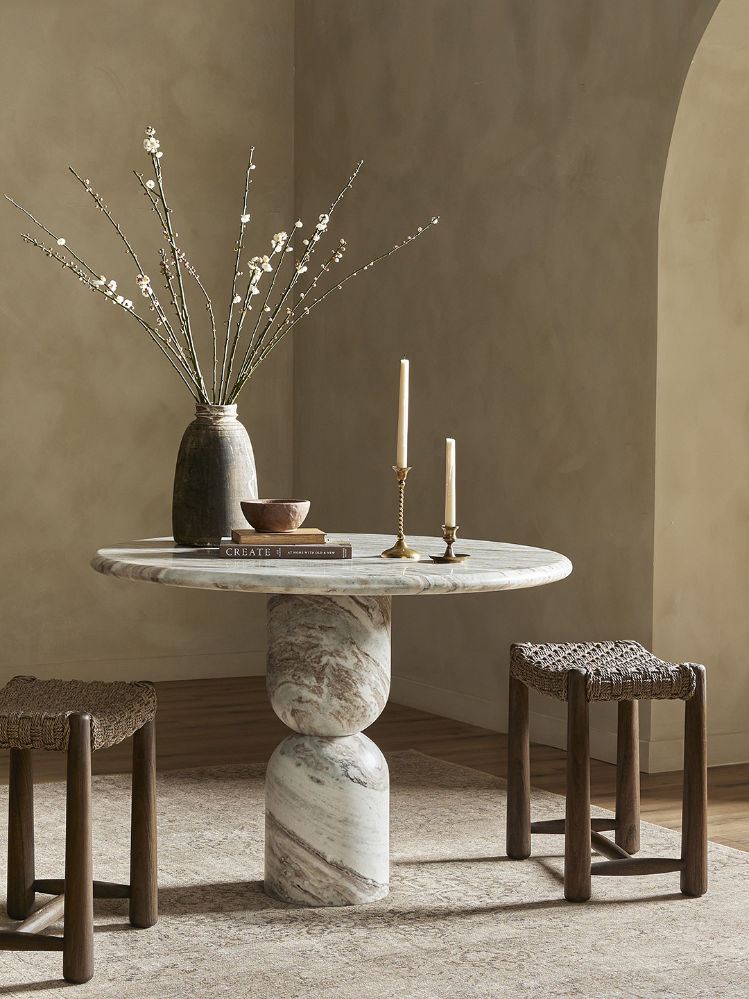 round marble dining table