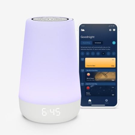  cylindrical white noise machine with light