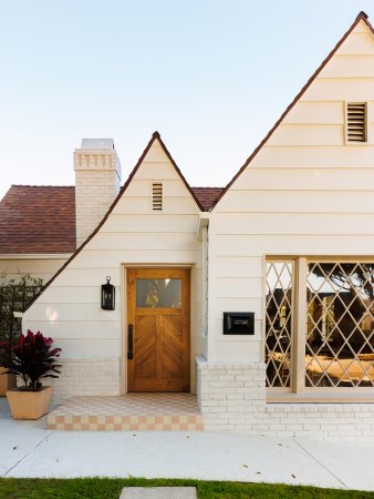 white tudor house