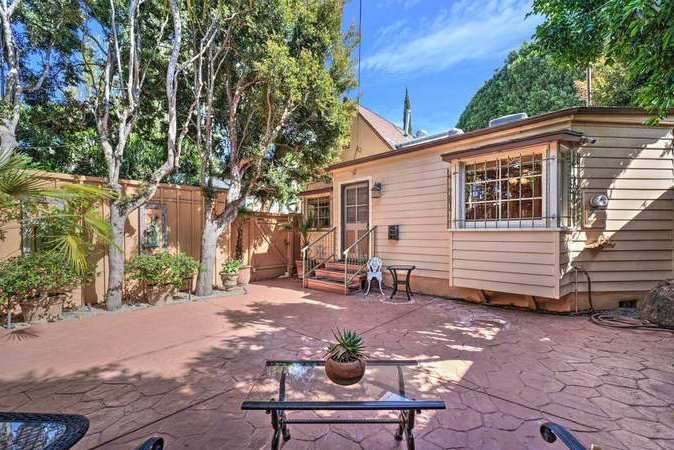 red concrete patio