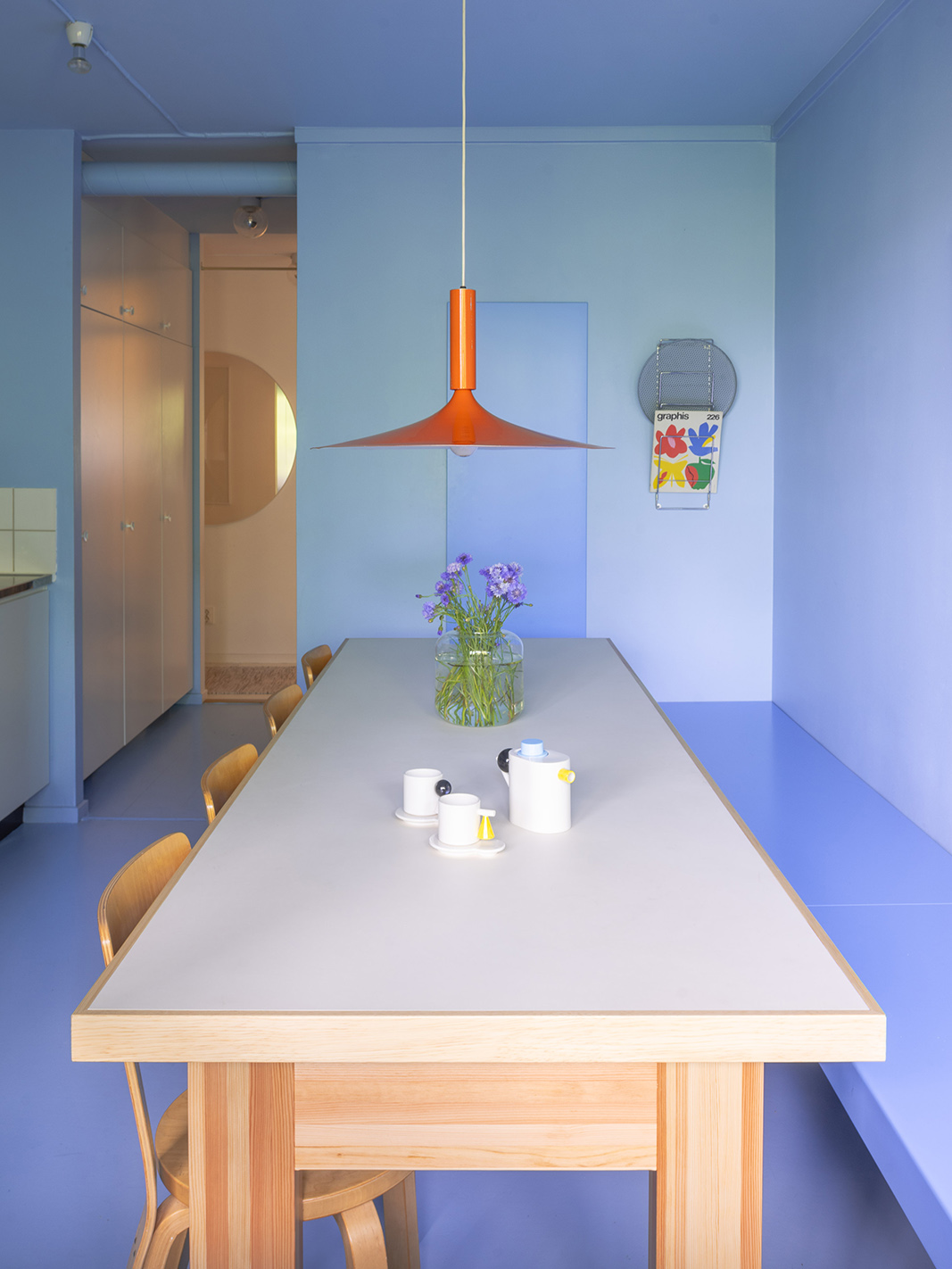 Periwinkle kitchen wall