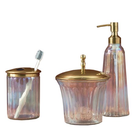  bathroom toothbrush holder and soap pump and jar