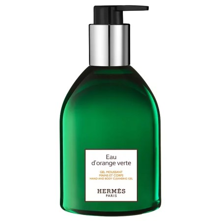  Hermes hand soap in a green bottle