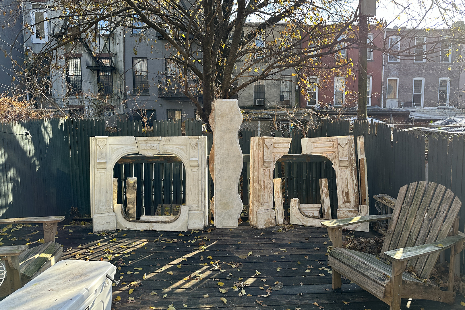 marble mantels outside