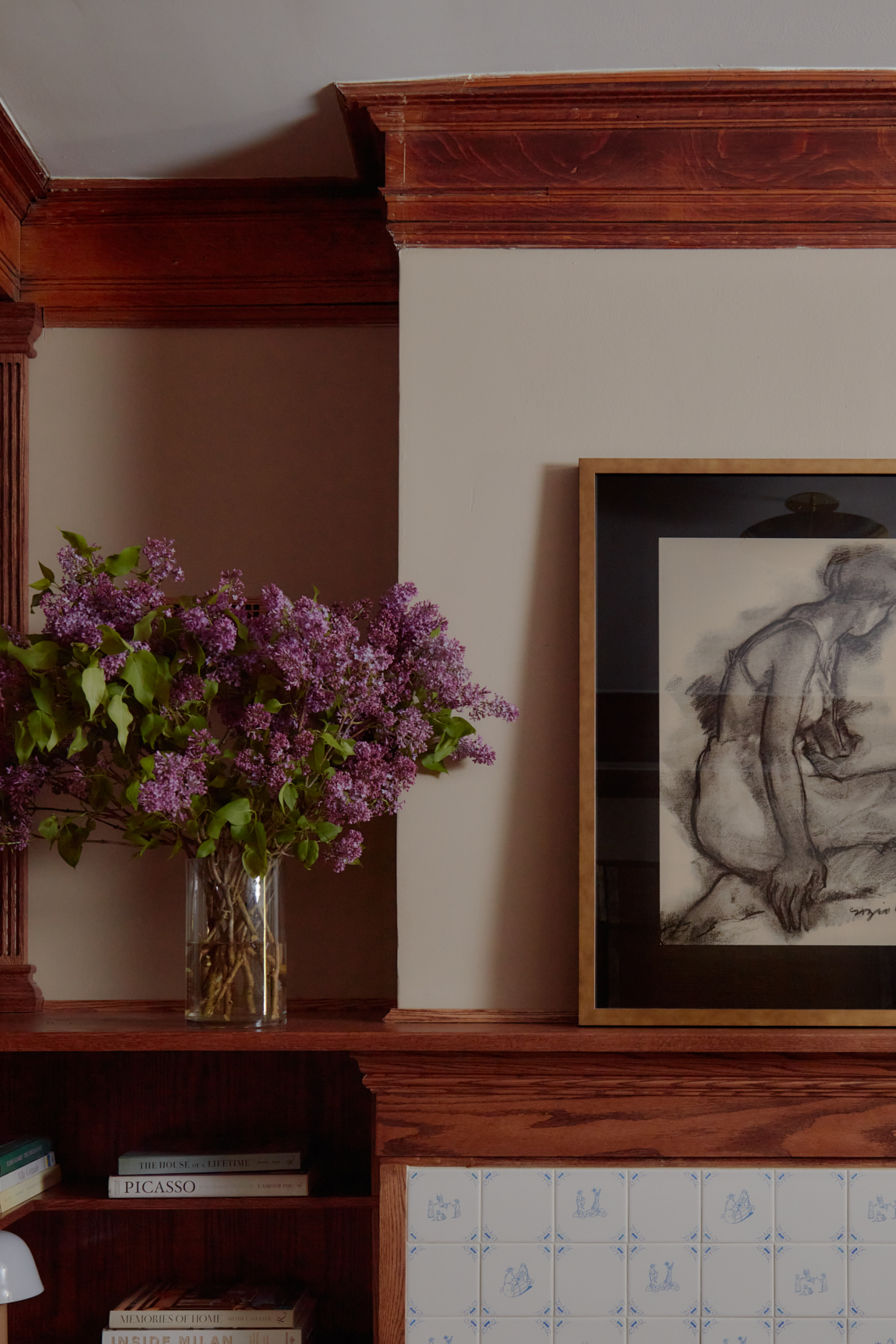 flowers on mantel