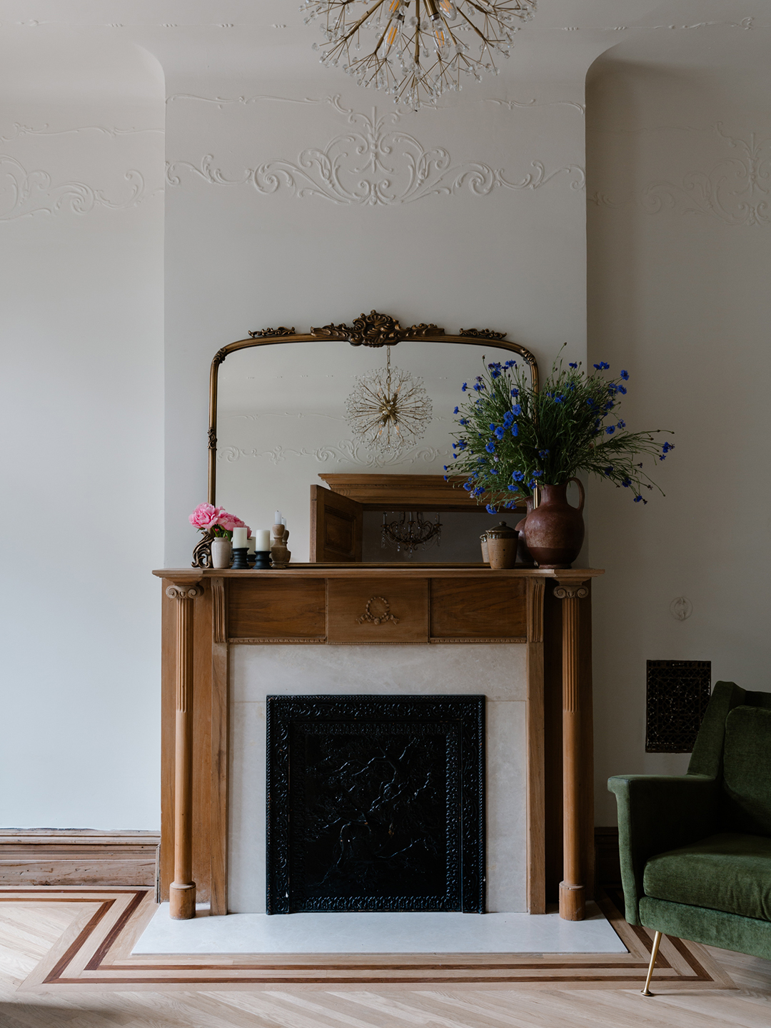 wood fireplace mantel