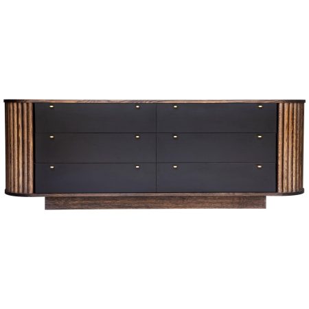  black and wood credenza
