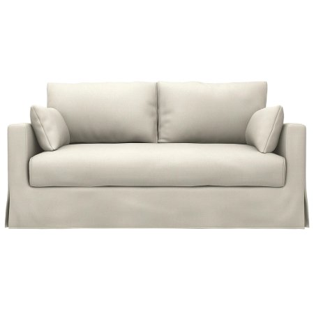  white linen slip cover sofa