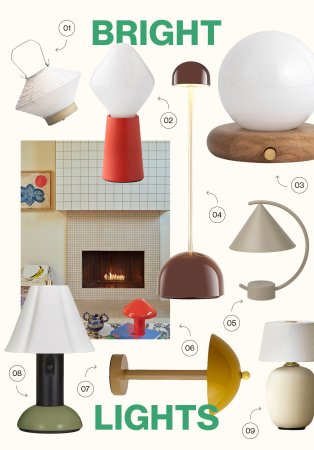 moodboard of portable lamps