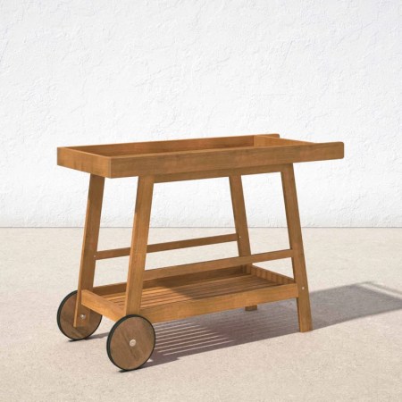  wood bar cart