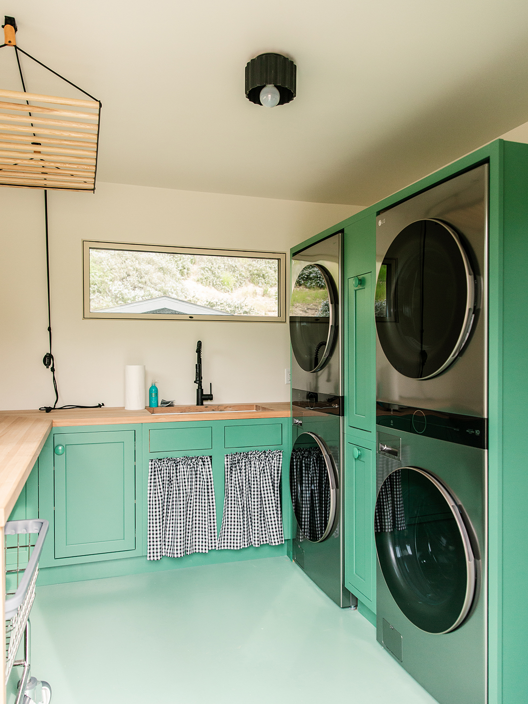 green-blue laundry room
