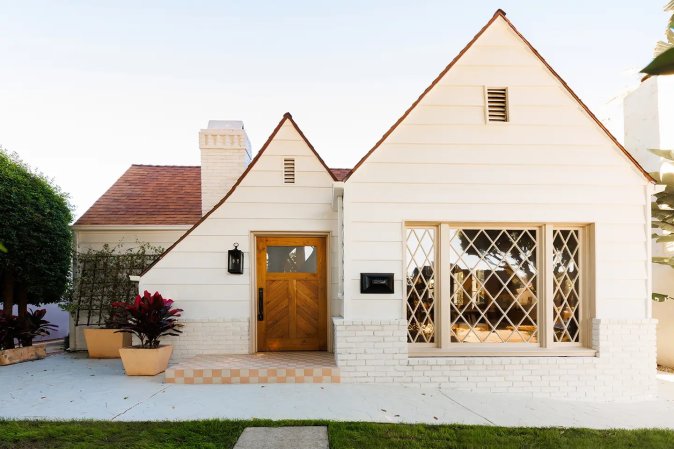 white tudor house