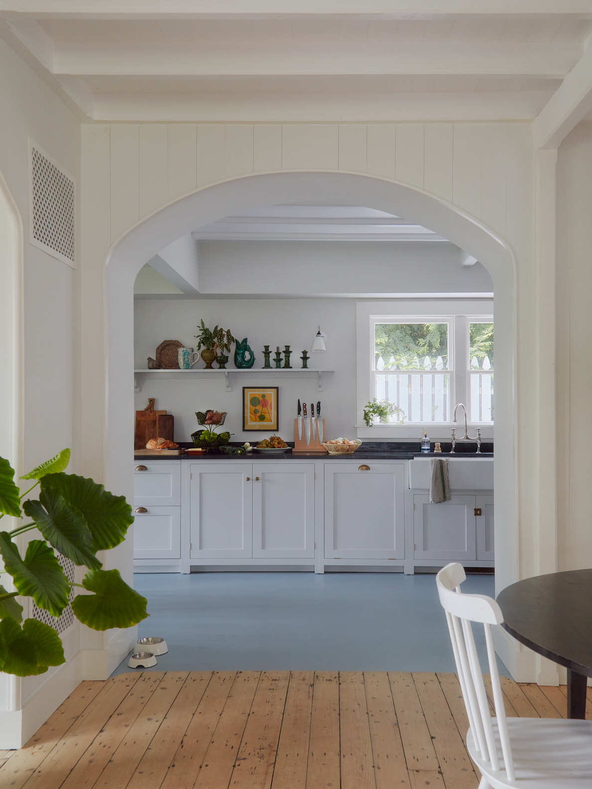 blue kitchen floor