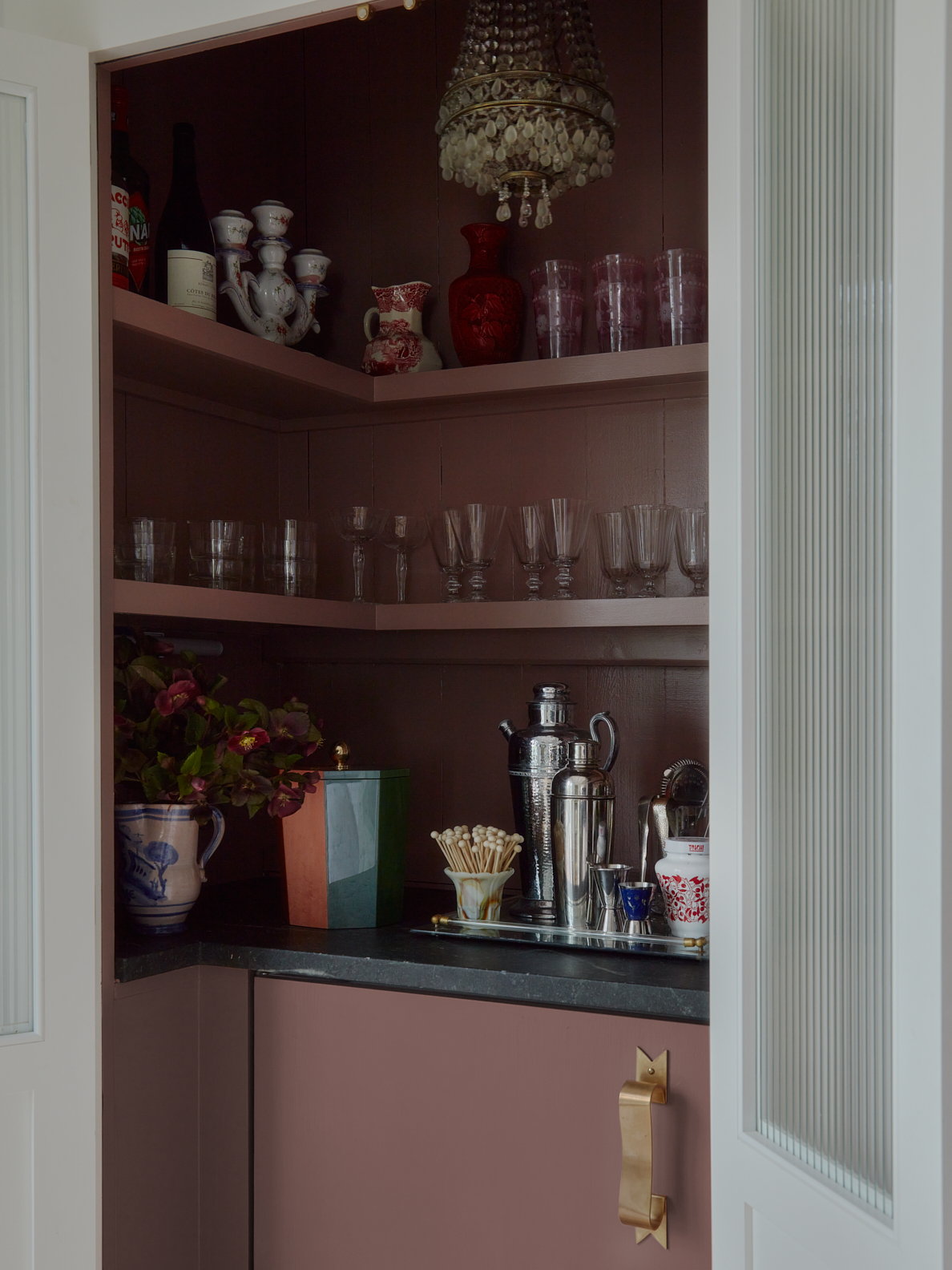 pink bar cabinet