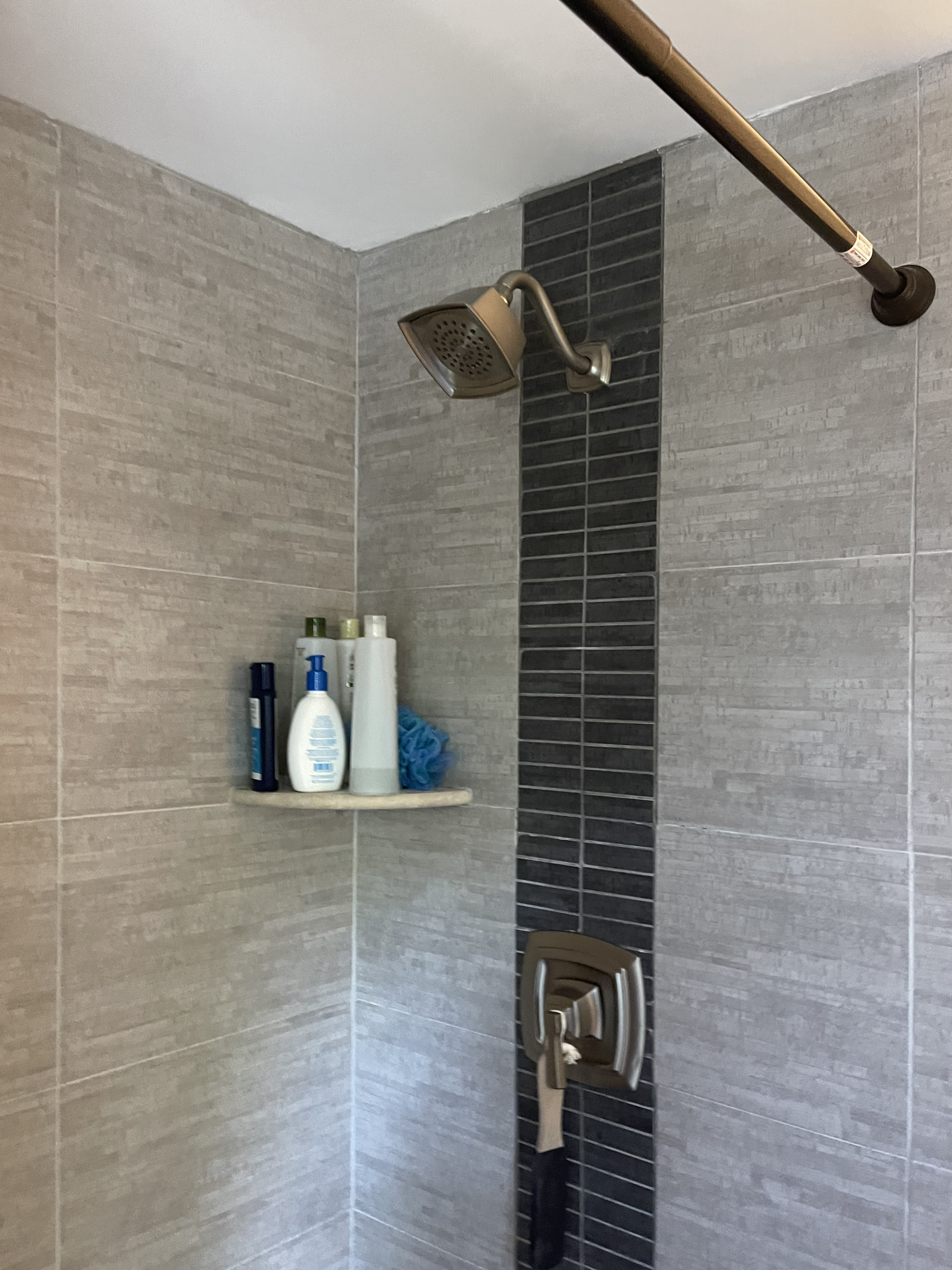 gray shower tile