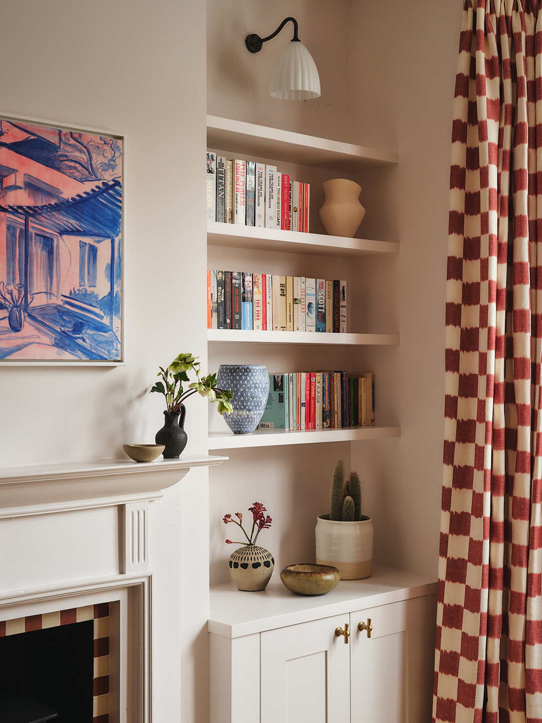 red and white checkered curtains