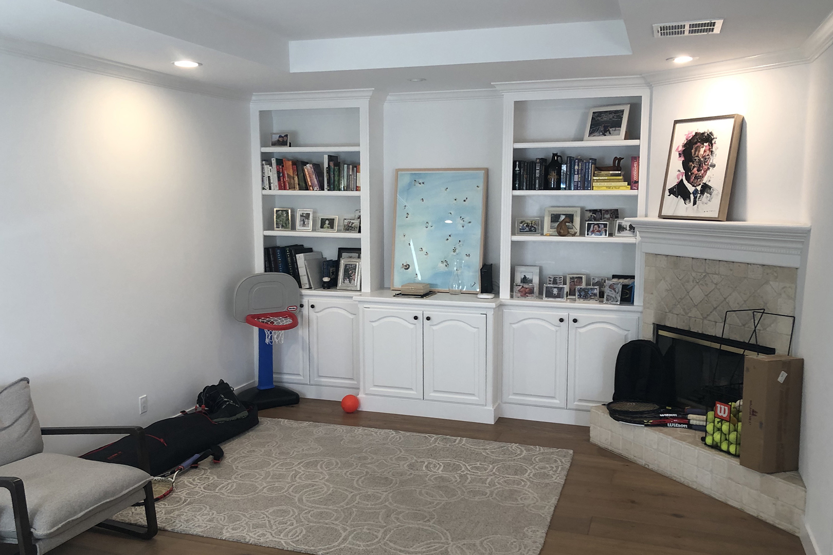 white built-ins