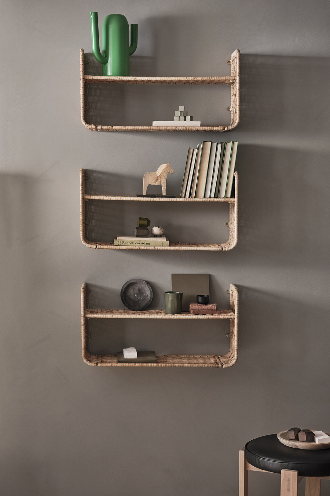 rattan shelves