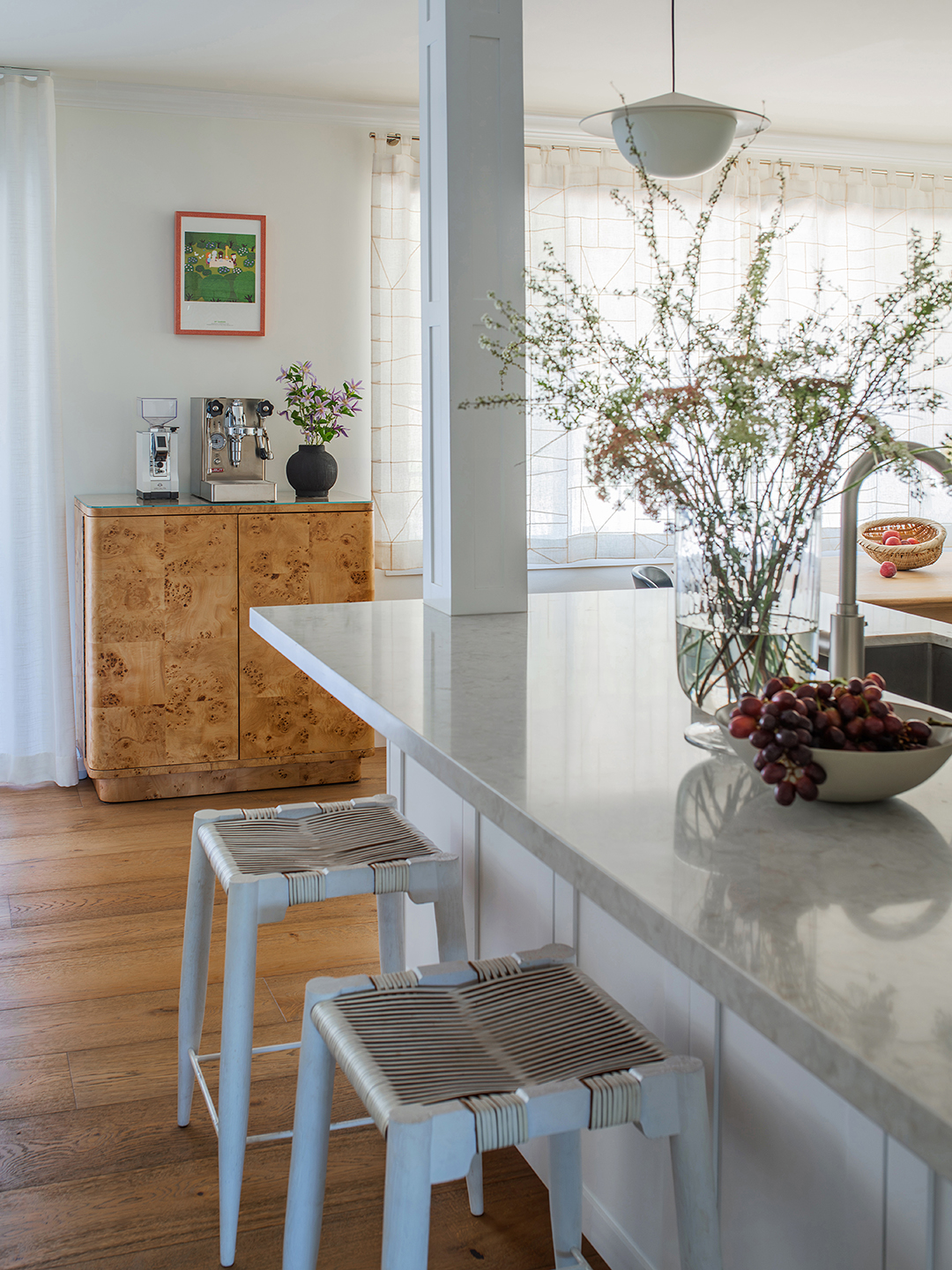 white kitchen counter