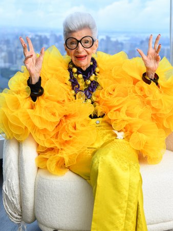 NEW YORK, NEW YORK - SEPTEMBER 09: Iris Apfel sits for a portrait during her 100th Birthday Party at Central Park Tower on September 09, 2021 in New York City. (Photo by Noam Galai/Getty Images for Central Park Tower)