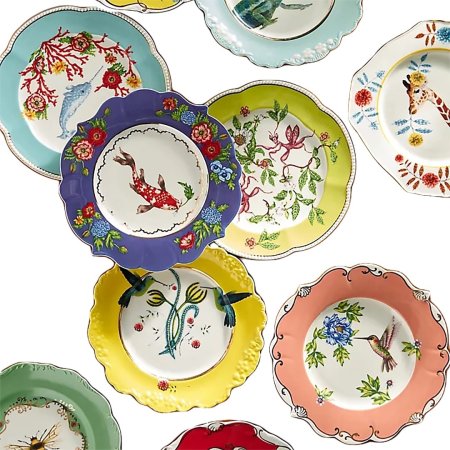  a collection of colorful dessert plates