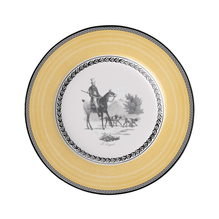  Scenic dinnerware with yellow border