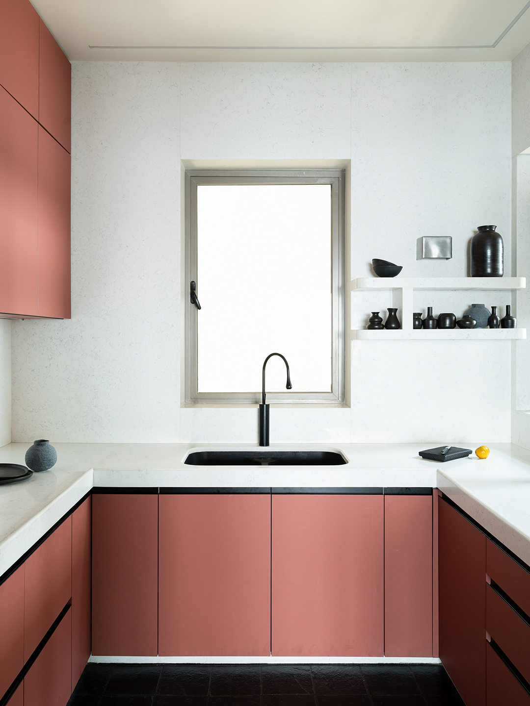 pink kitchen cabinets