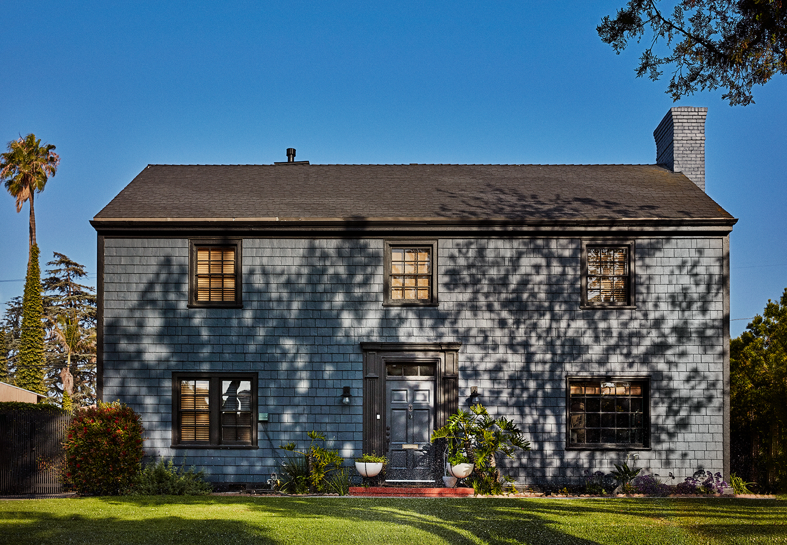 dark blue house