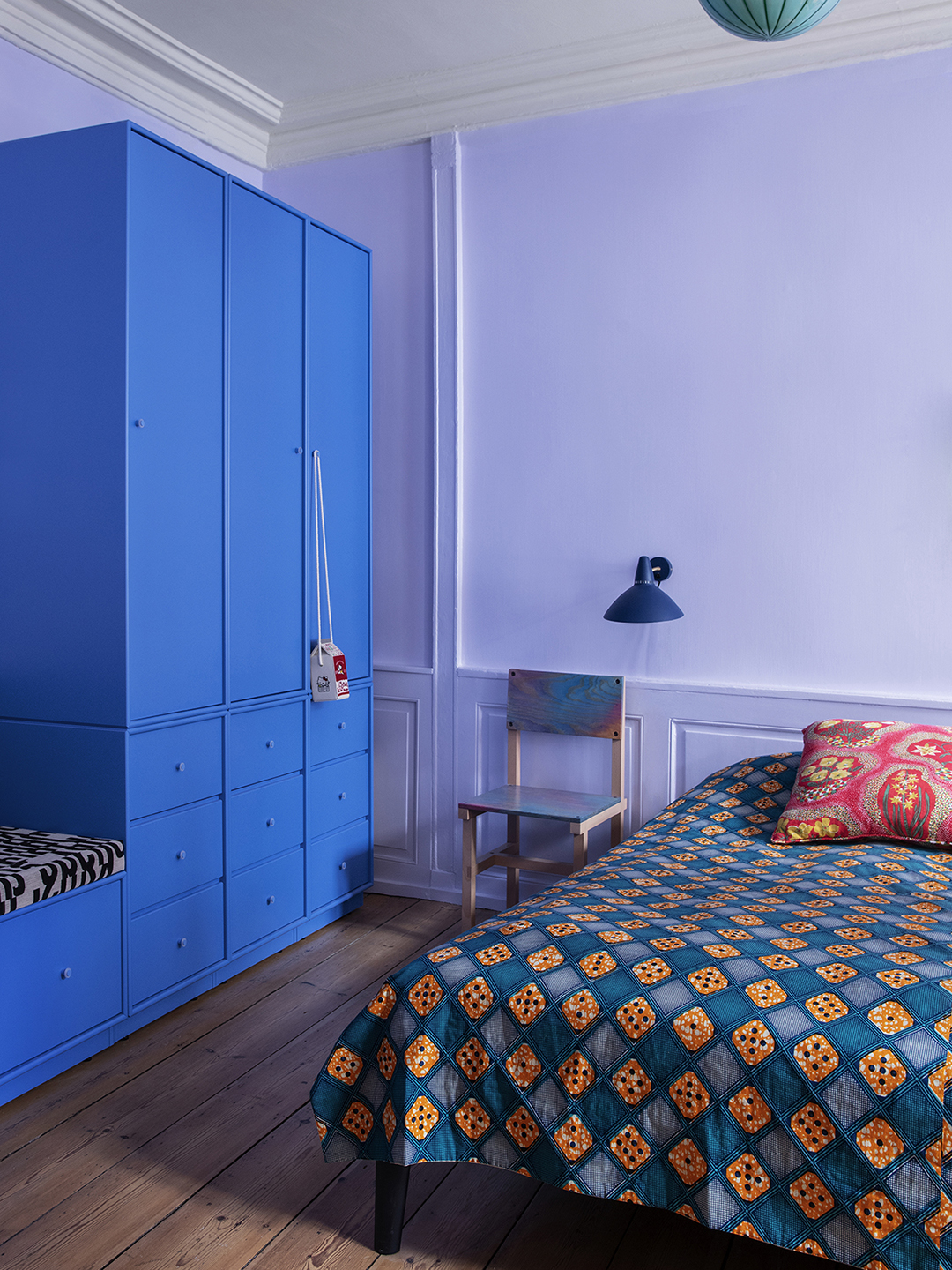 purple blue bedroom