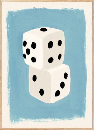  dice on a blue background